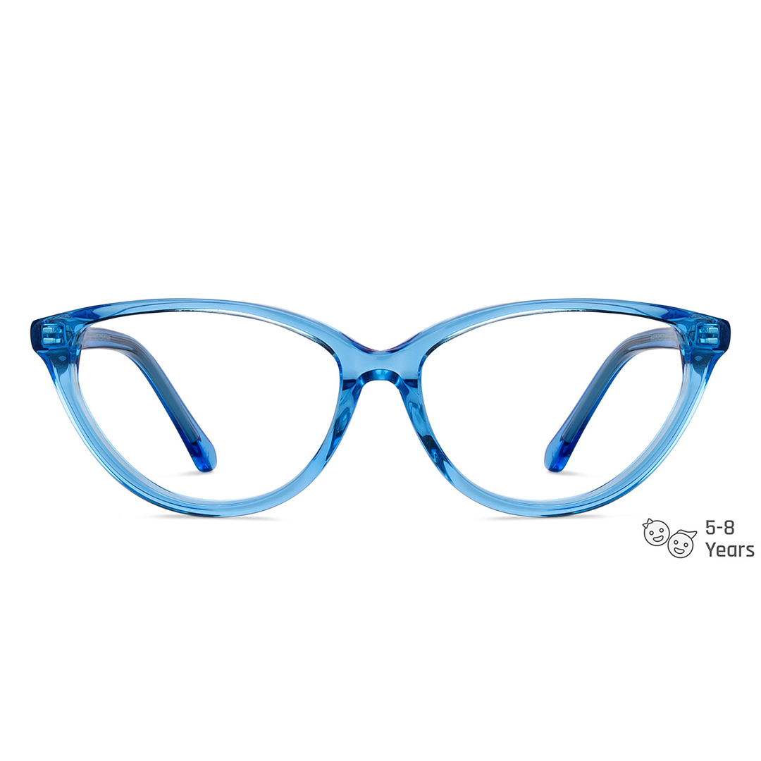 Hooper Online Blue Transparent Full Rim Cat Eye left side