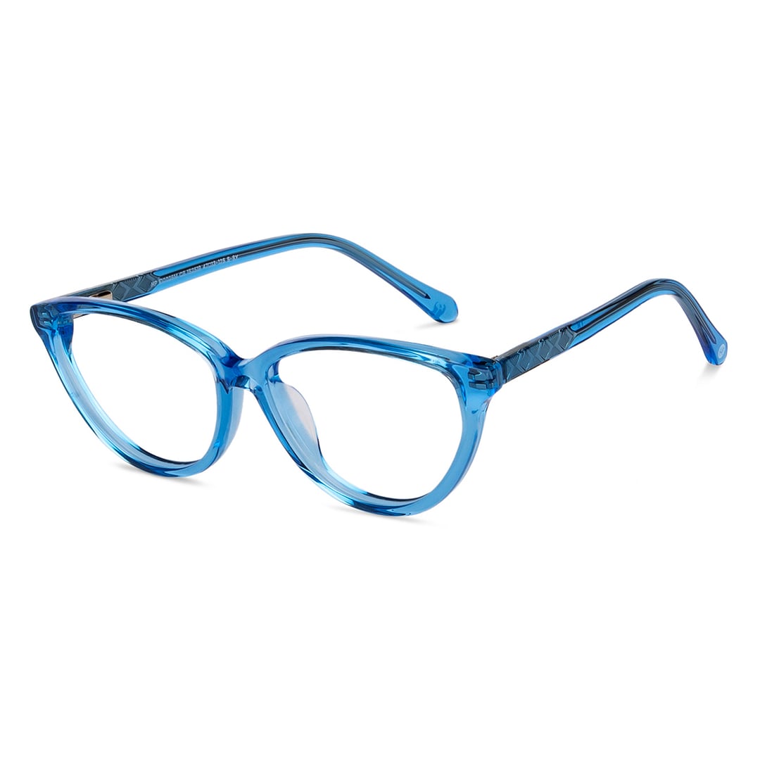 Hooper Online Blue Transparent Full Rim Cat Eye right side