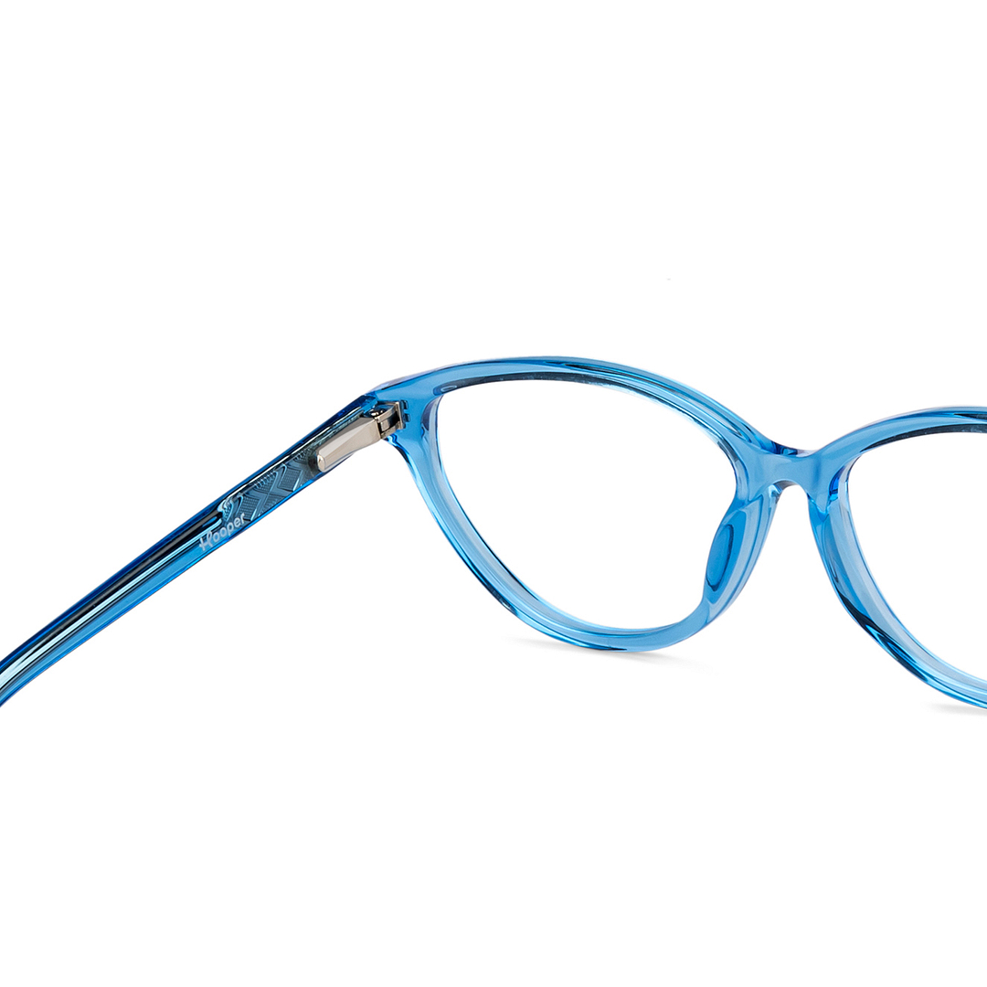 Hooper Online Blue Transparent Full Rim Cat Eye right side