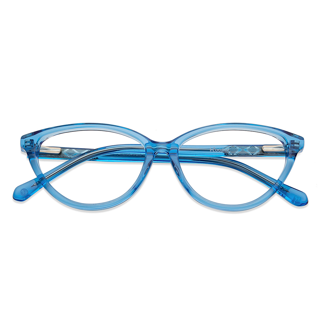 Hooper Online Blue Transparent Full Rim Cat Eye left side