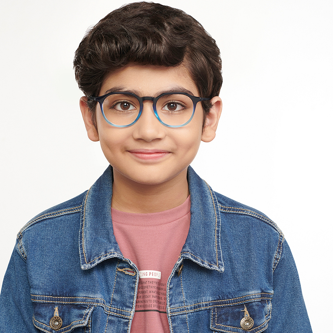 Hooper Online Blue Transparent Full Rim Round left side