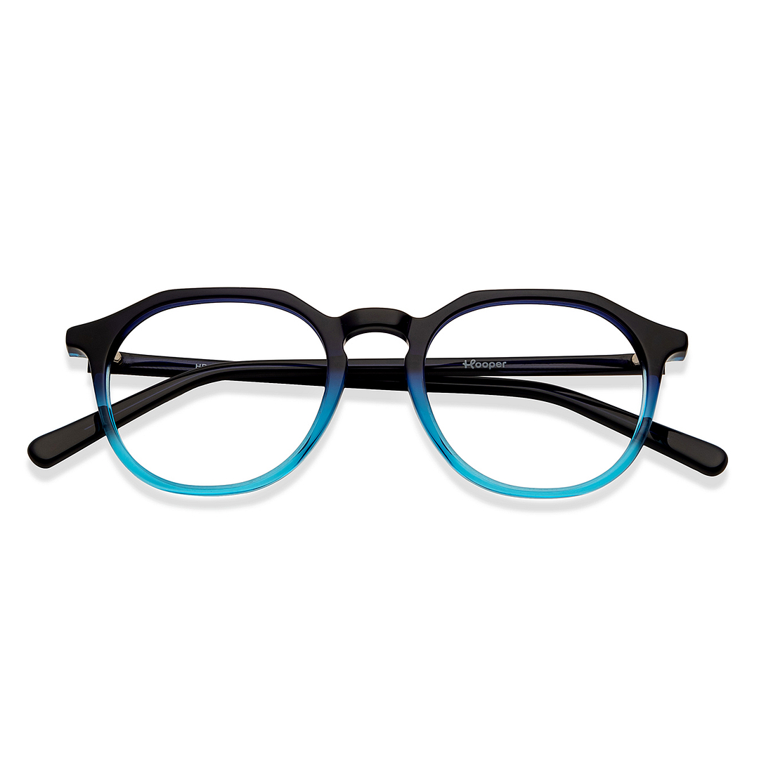 Hooper Online Blue Transparent Full Rim Round left side