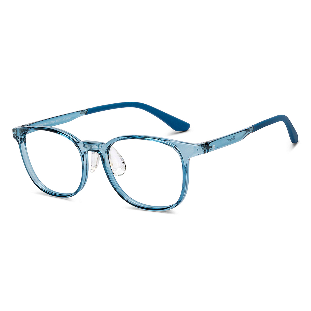 Hooper Blue Transparent Full Rim Round left side