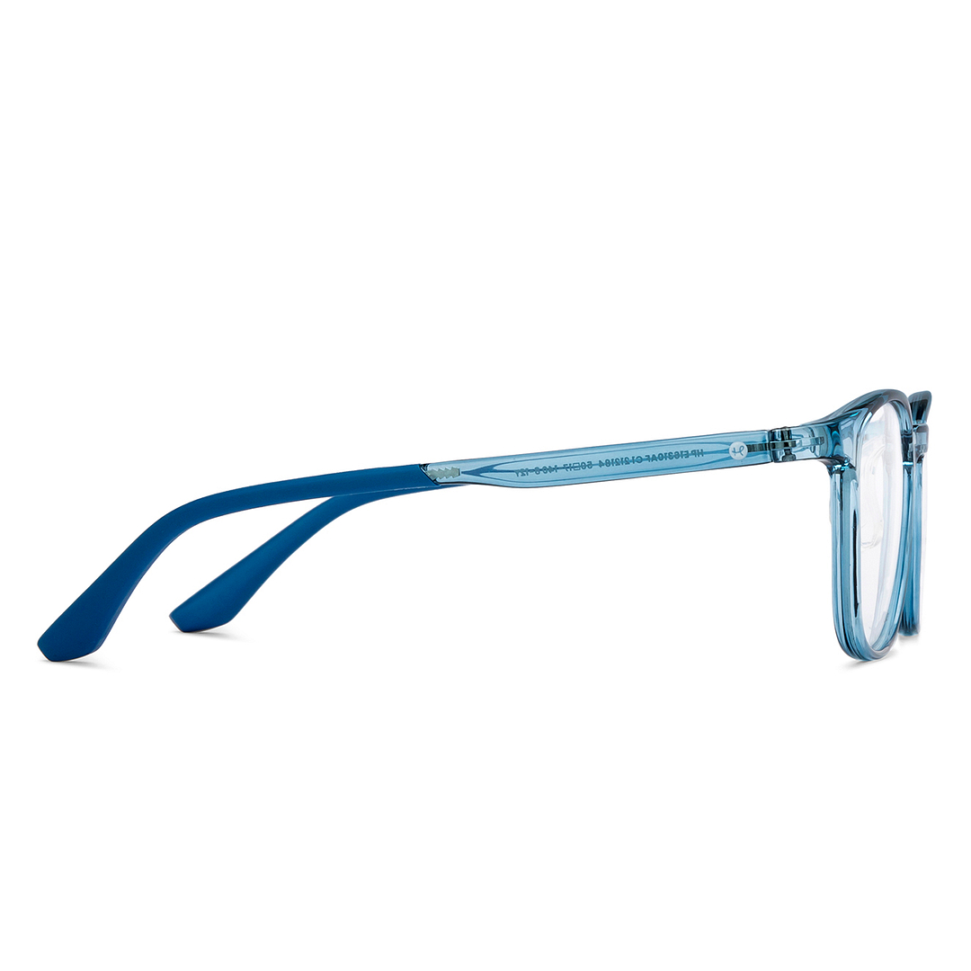 Hooper Blue Transparent Full Rim Round left side