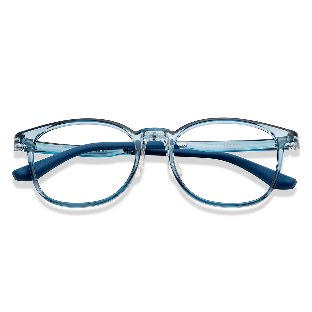 Hooper Blue Transparent Full Rim Round left side