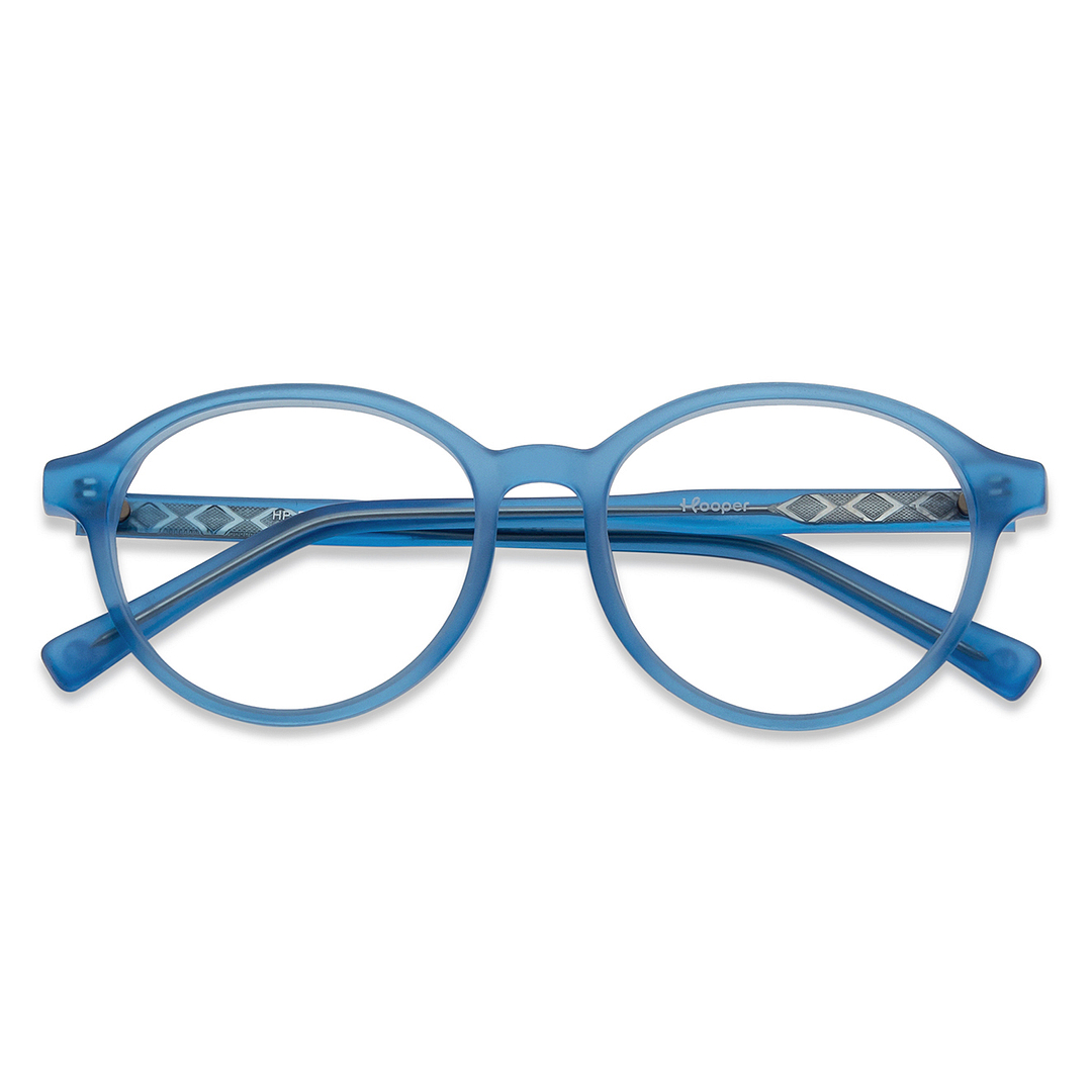 Hooper Online Blue Transparent Full Rim Round left side