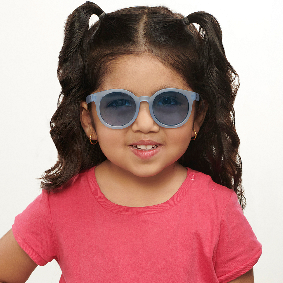 Hooper Blue Transparent Full Rim Round left side