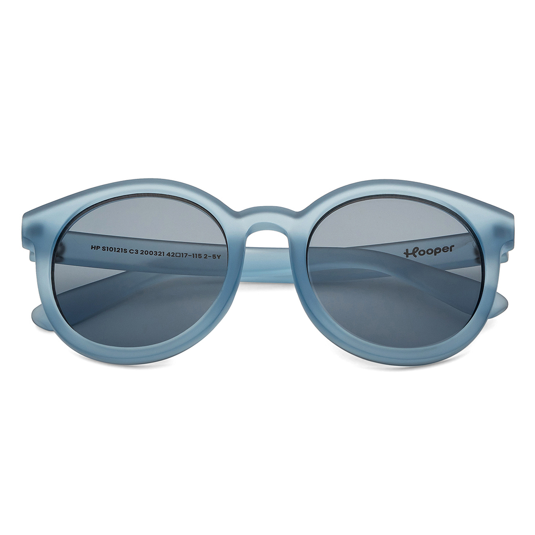 Hooper Blue Transparent Full Rim Round left side
