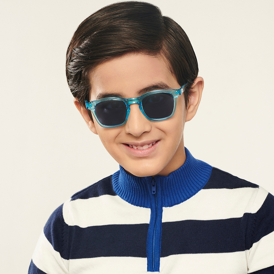 Hooper Blue Transparent Full Rim Square left side