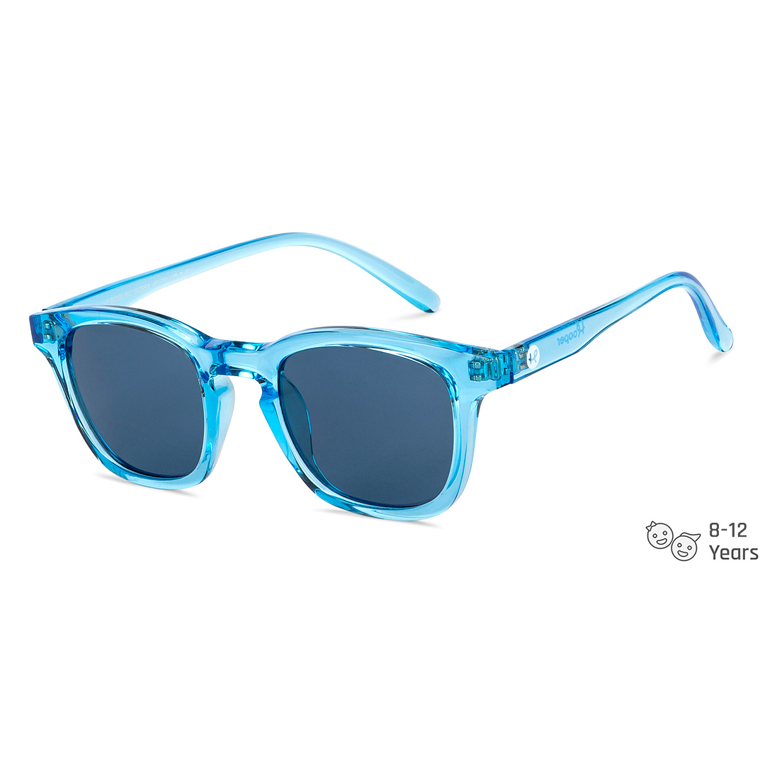 Hooper Blue Transparent Full Rim Square left side