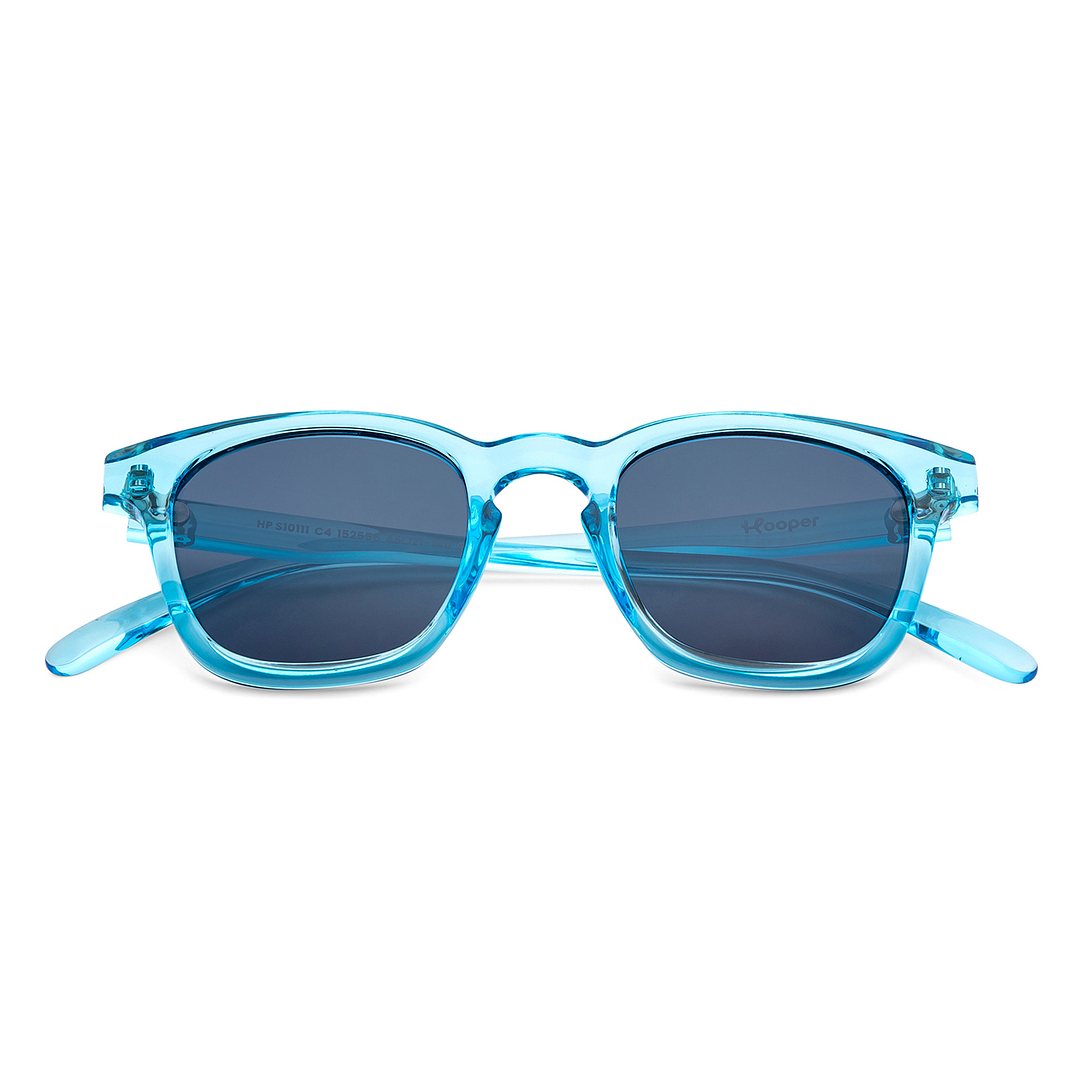 Hooper Blue Transparent Full Rim Square left side