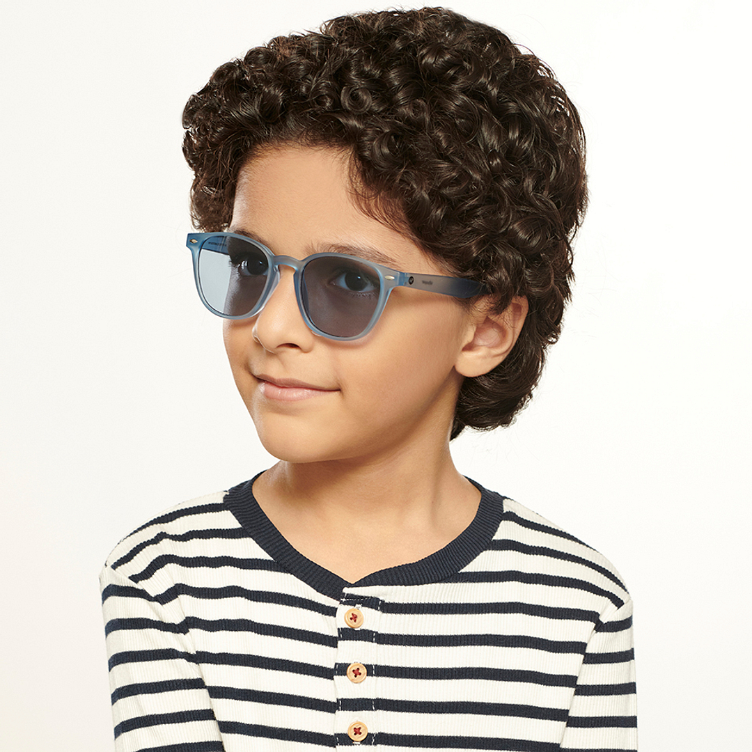 Hooper Blue Transparent Full Rim Square left side