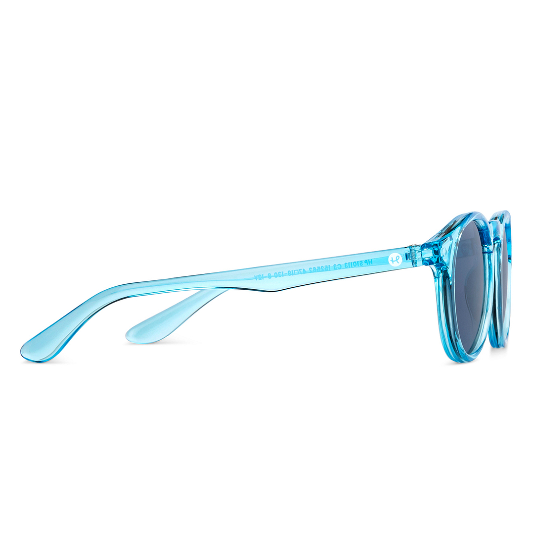 Hooper Blue Transparent Full Rim Round left side