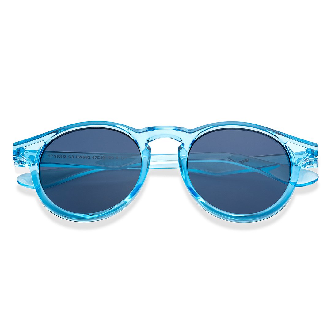 Hooper Blue Transparent Full Rim Round left side