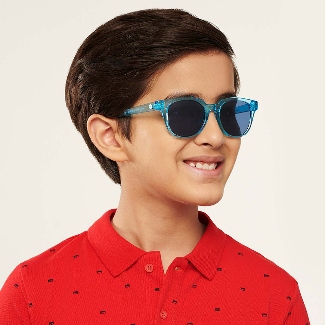 Hooper Blue Transparent Full Rim Square left side