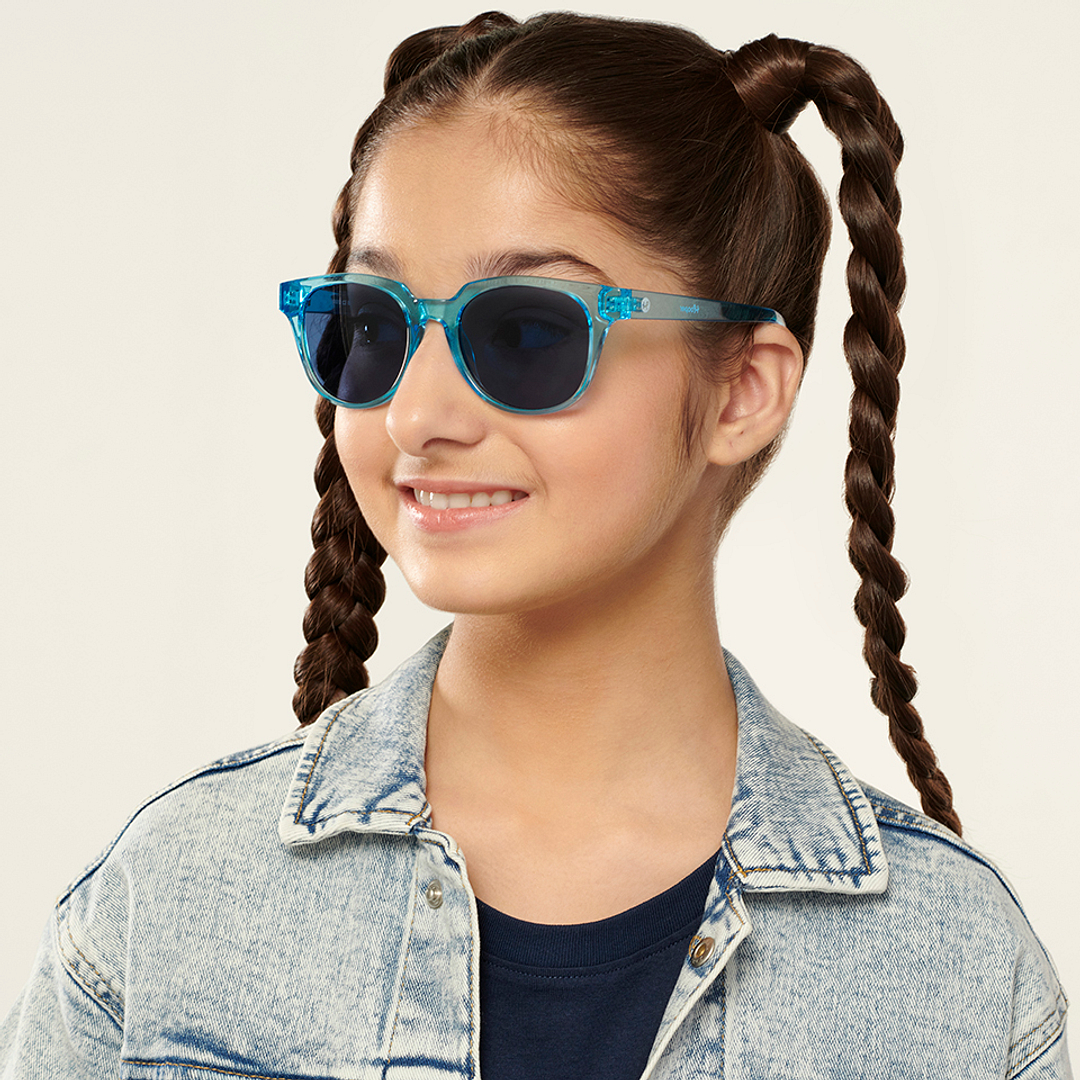 Hooper Blue Transparent Full Rim Square left side