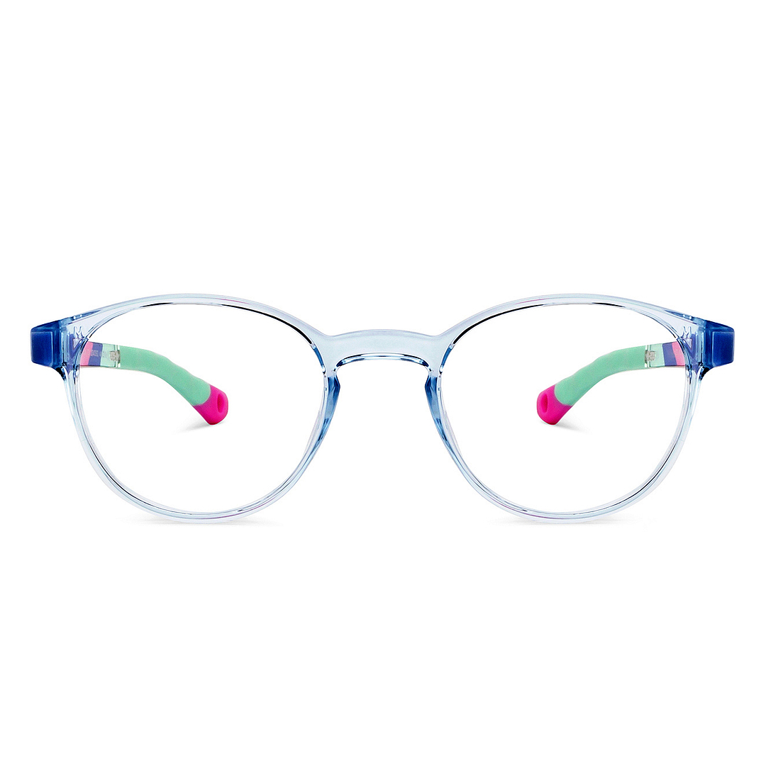 Hooper Blue Transparent Full Rim Round left side