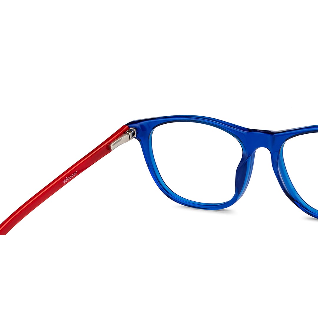 Hooper Online Blue Transparent Full Rim Rectangle left side