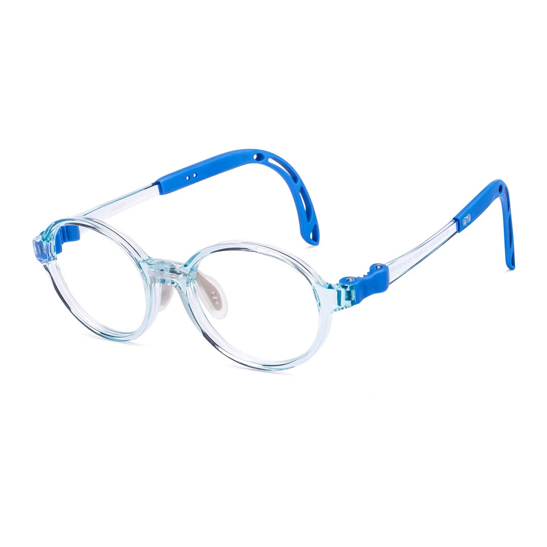 Hooper Blue Transparent Full Rim Round left side