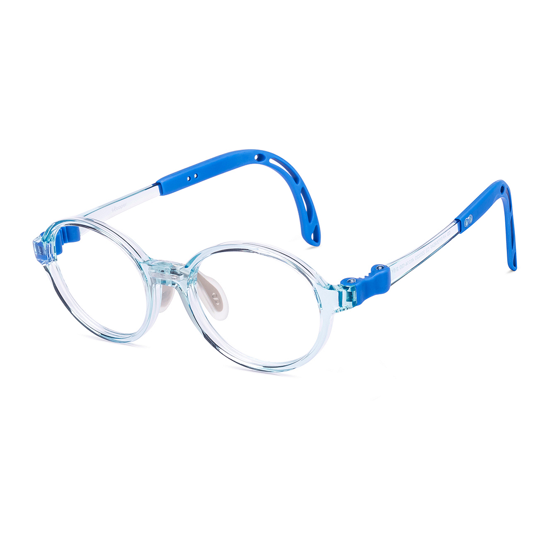Hooper Blue Transparent Full Rim Round left side