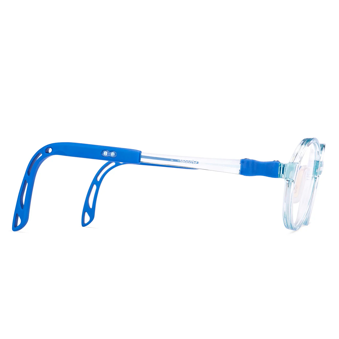 Hooper Blue Transparent Full Rim Round left side