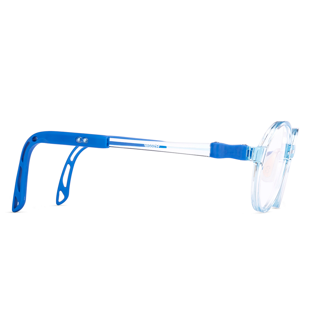 Hooper Blue Transparent Full Rim Round left side