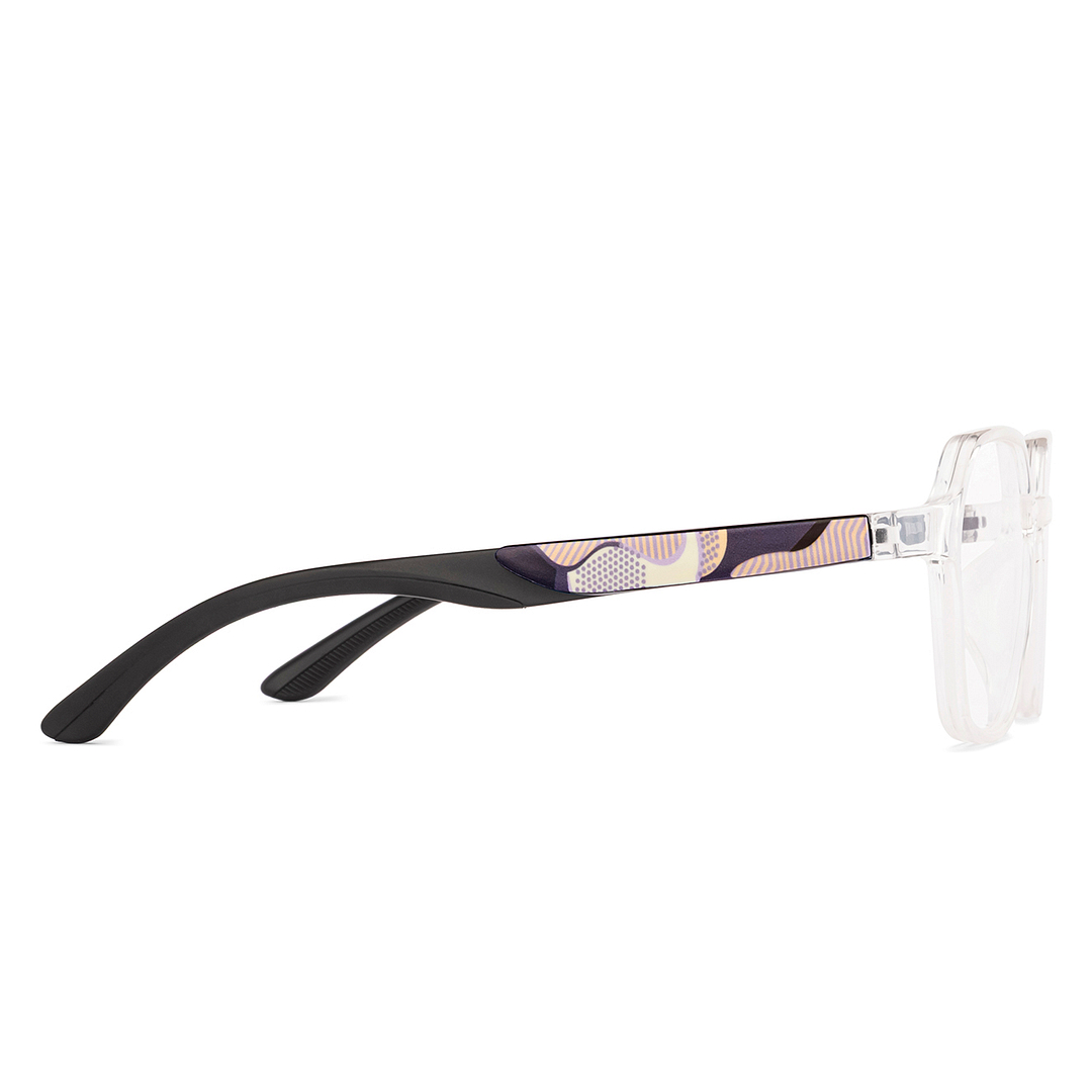 Hooper Crystal Transparent Full Rim Geometric left side
