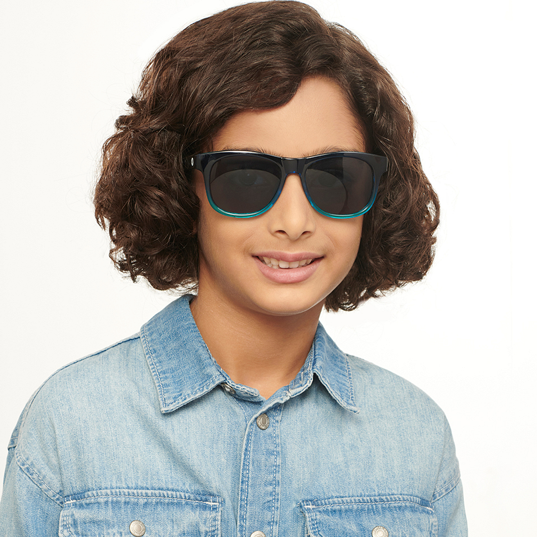 Hooper Blue Transparent Full Rim Square left side