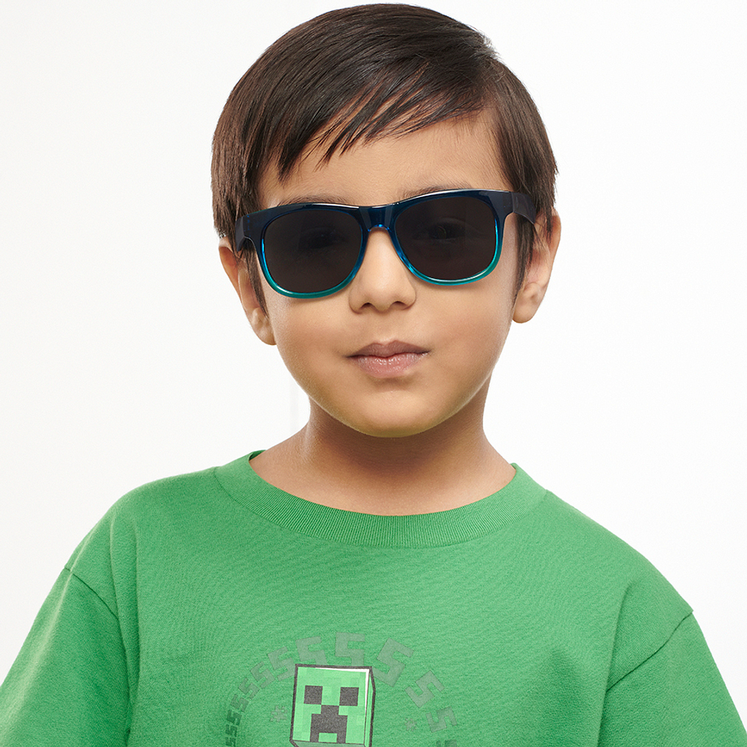 Hooper Blue Transparent Full Rim Square left side