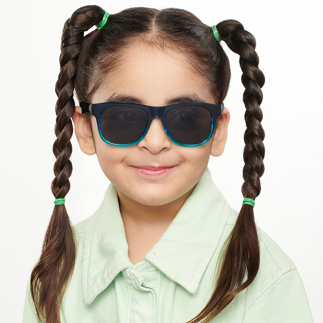 Hooper Blue Transparent Full Rim Square left side