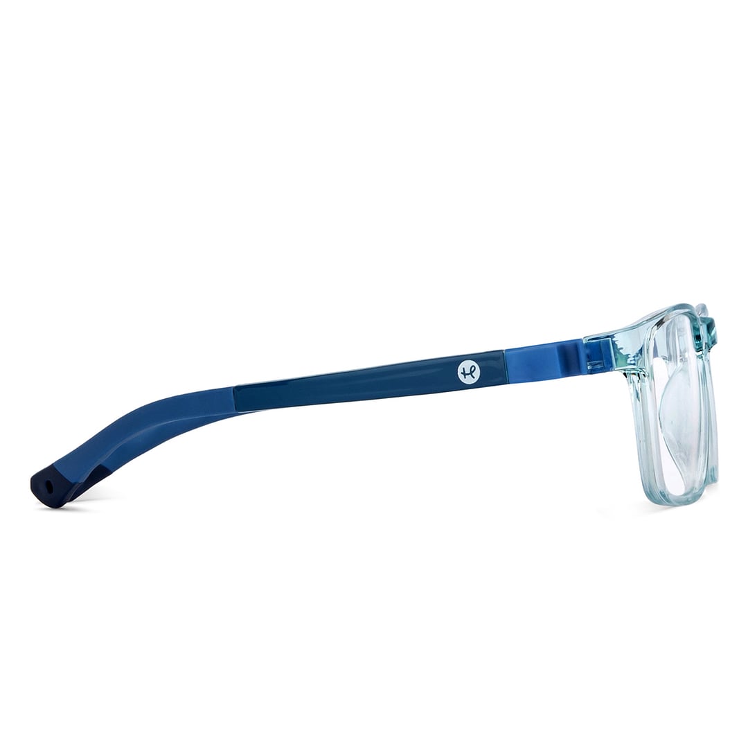 Hooper Sky Blue Full Rim Rectangle left side
