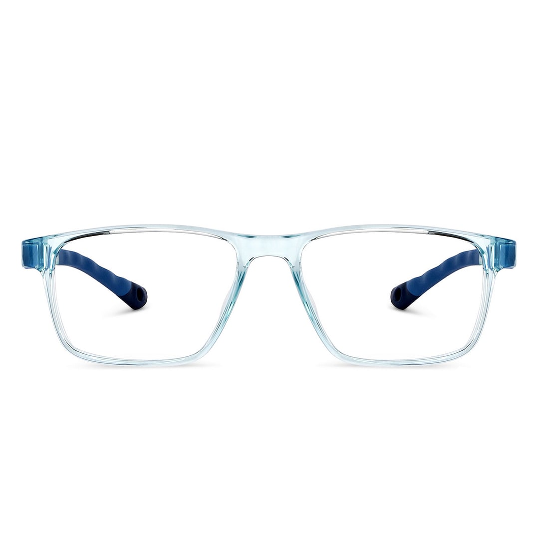 Hooper Sky Blue Full Rim Rectangle left side