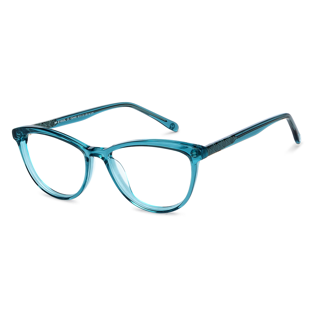 Hooper Online Green Transparent Full Rim Cat Eye right side
