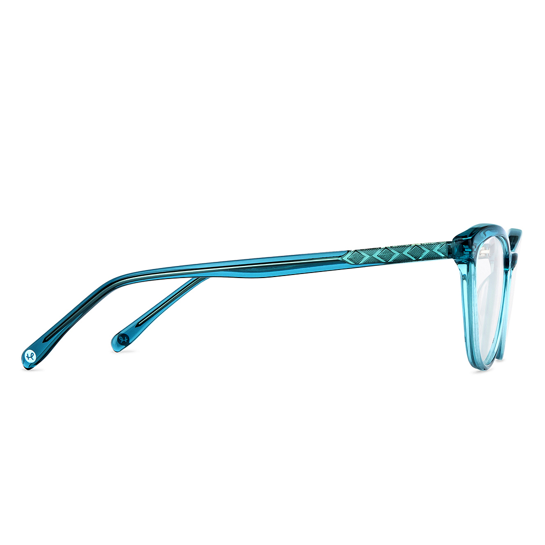 Hooper Online Green Transparent Full Rim Cat Eye left side