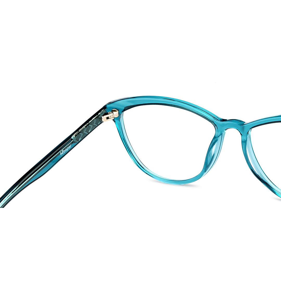 Hooper Online Green Transparent Full Rim Cat Eye right side