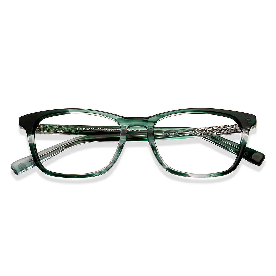 Hooper Online Green Transparent Full Rim Rectangle left side