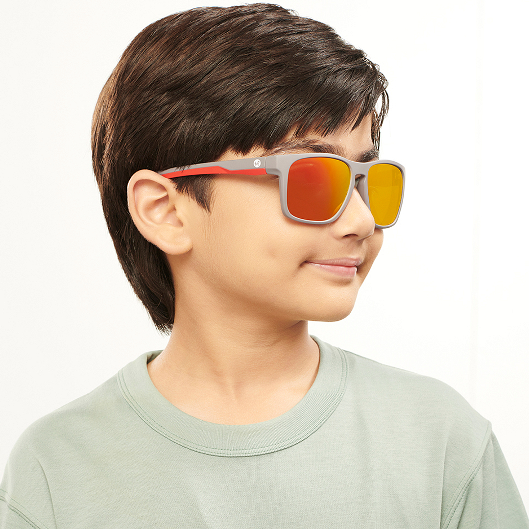 Hooper Light Grey Full Rim Square left side