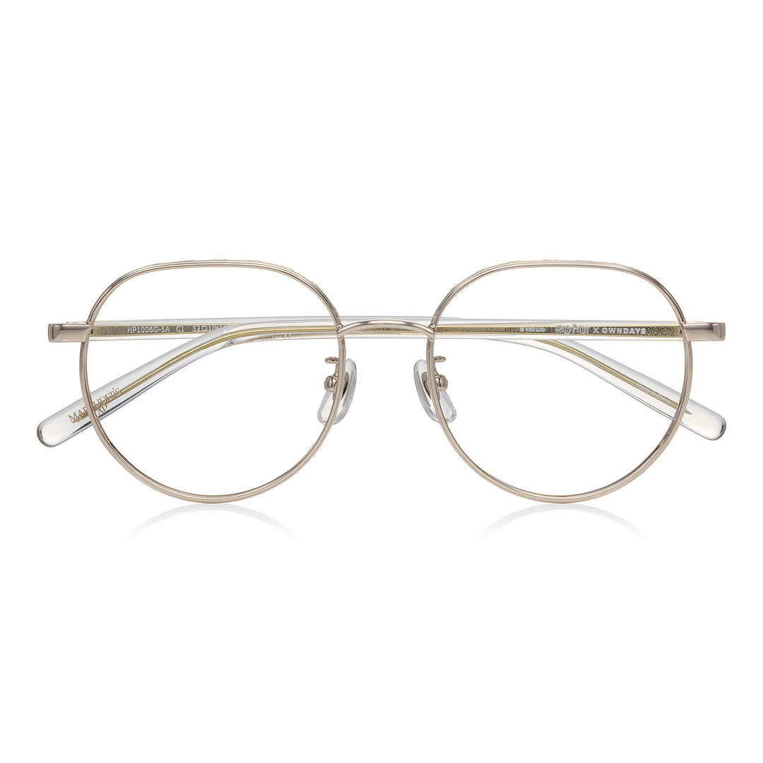 Harry Potter × OWNDAYS Gold Full Rim Boston right side