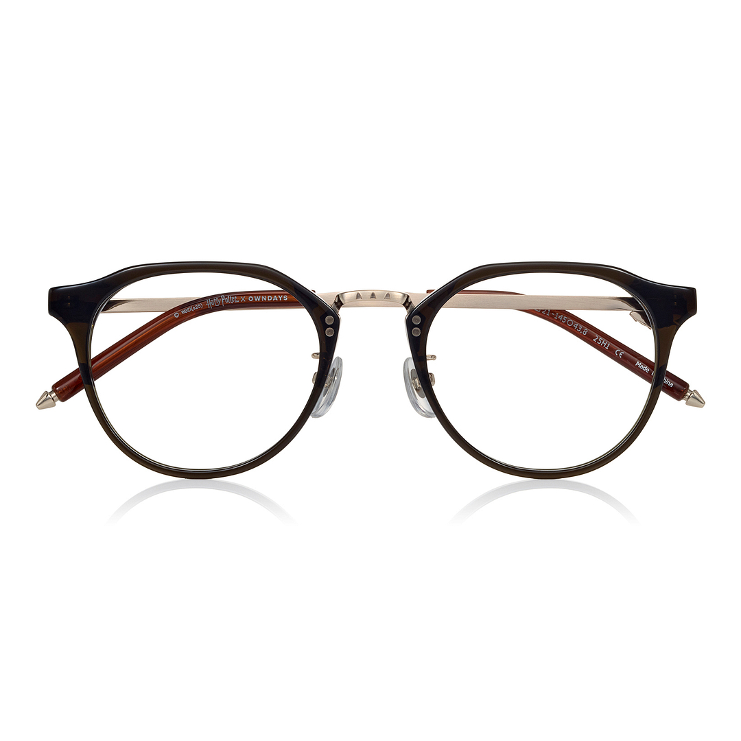 Harry Potter × OWNDAYS Clear Brown Full Rim Boston right side
