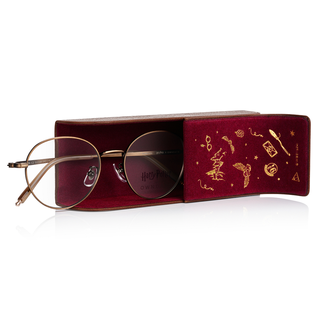 Harry Potter × OWNDAYS Light Brown Full Rim Round left side