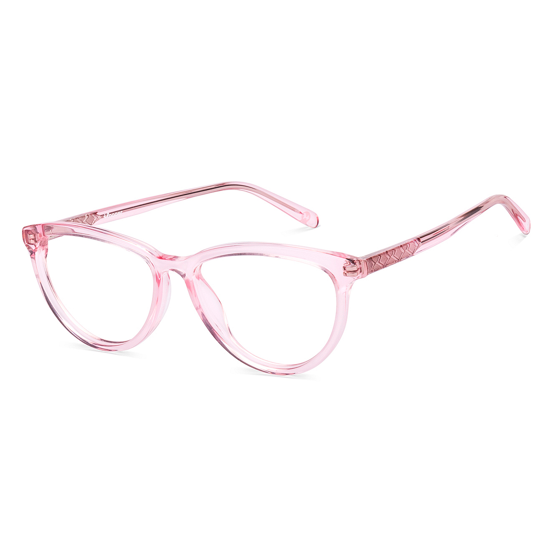 Hooper Pink Transparent Full Rim Cat Eye left side