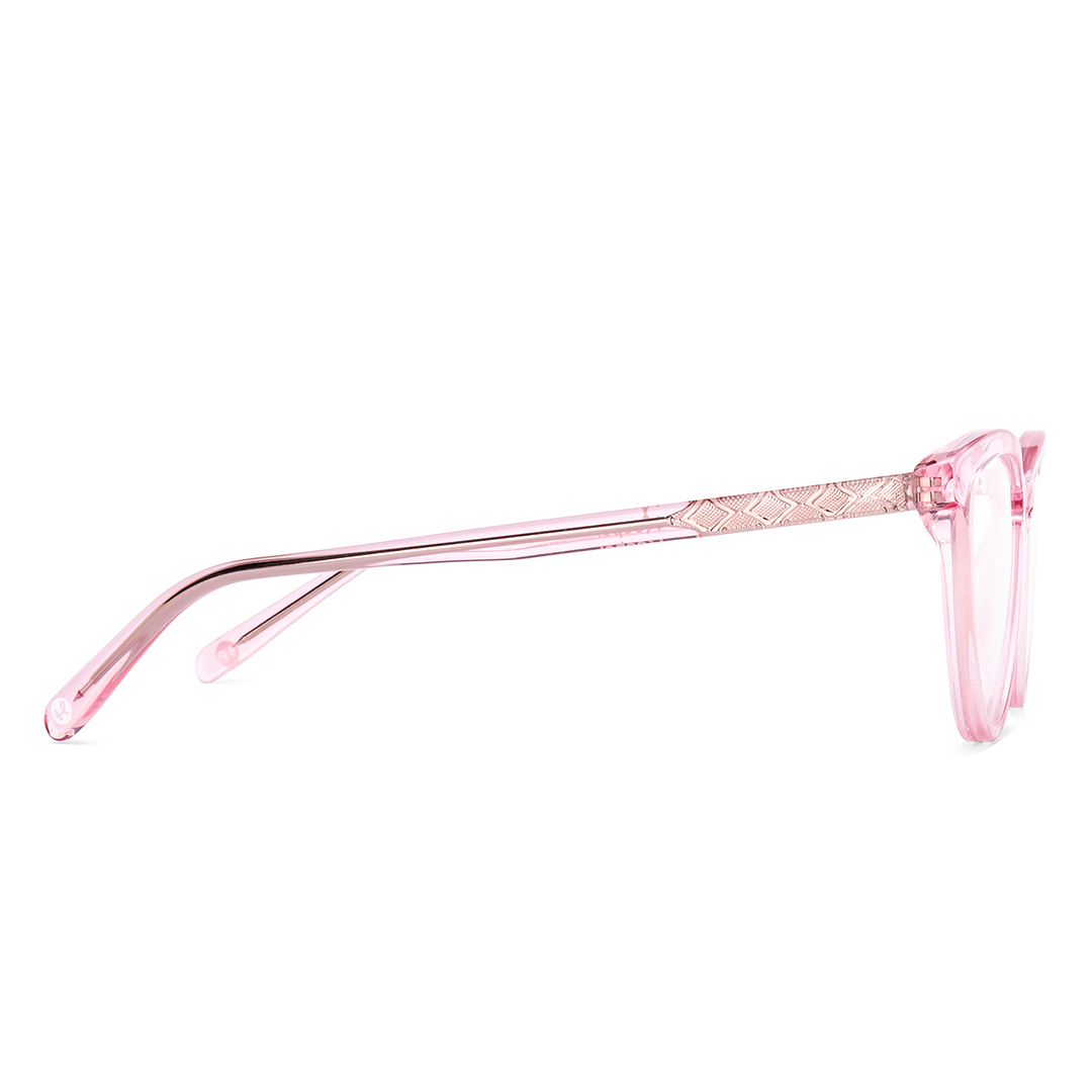 Hooper Pink Transparent Full Rim Cat Eye left side