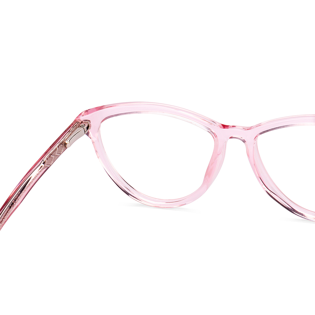 Hooper Pink Transparent Full Rim Cat Eye right side