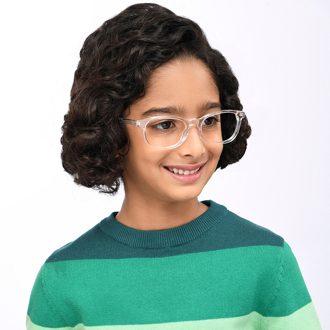 Hooper Crystal Transparent Full Rim Rectangle left side