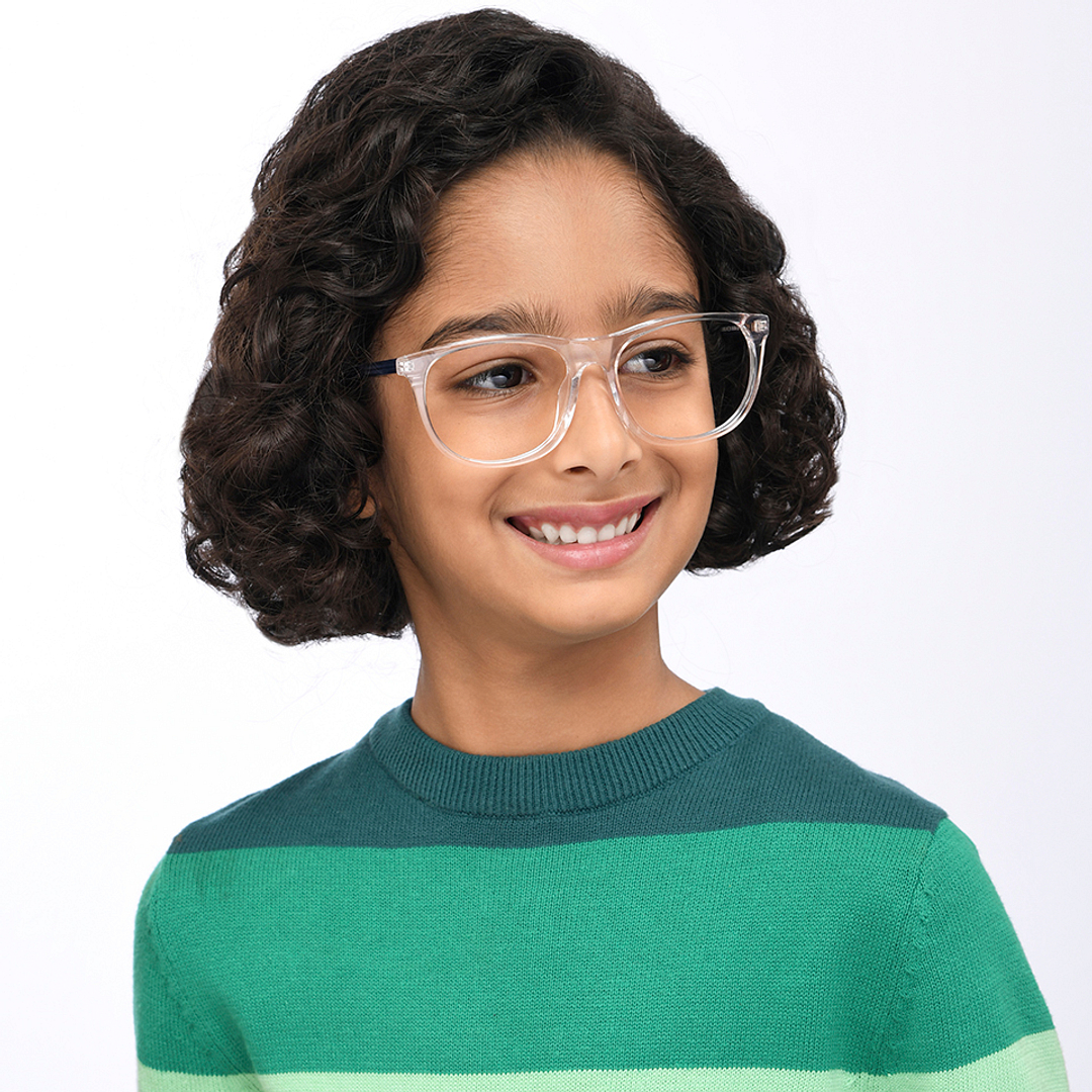 Hooper Crystal Transparent Full Rim Rectangle left side