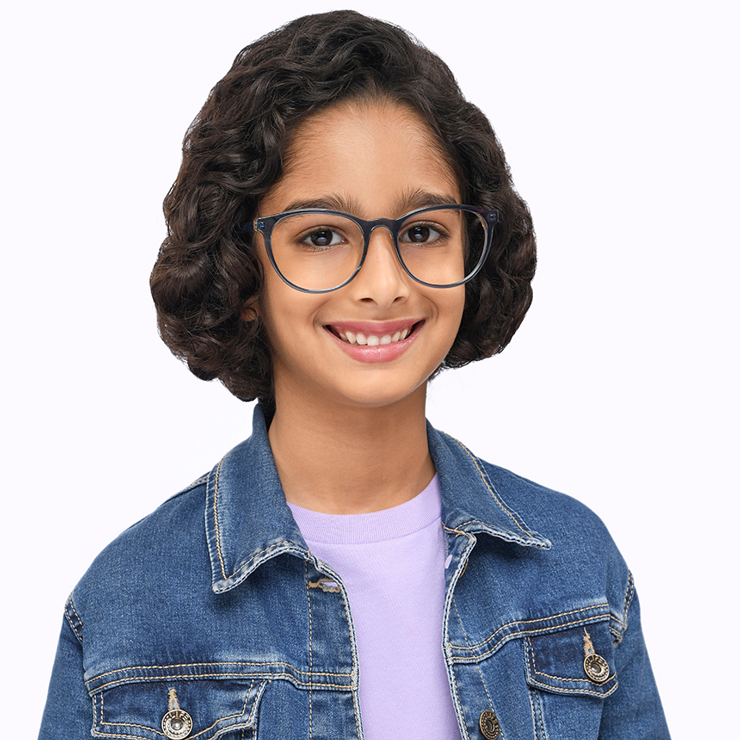 Hooper Blue Transparent Full Rim Round right side