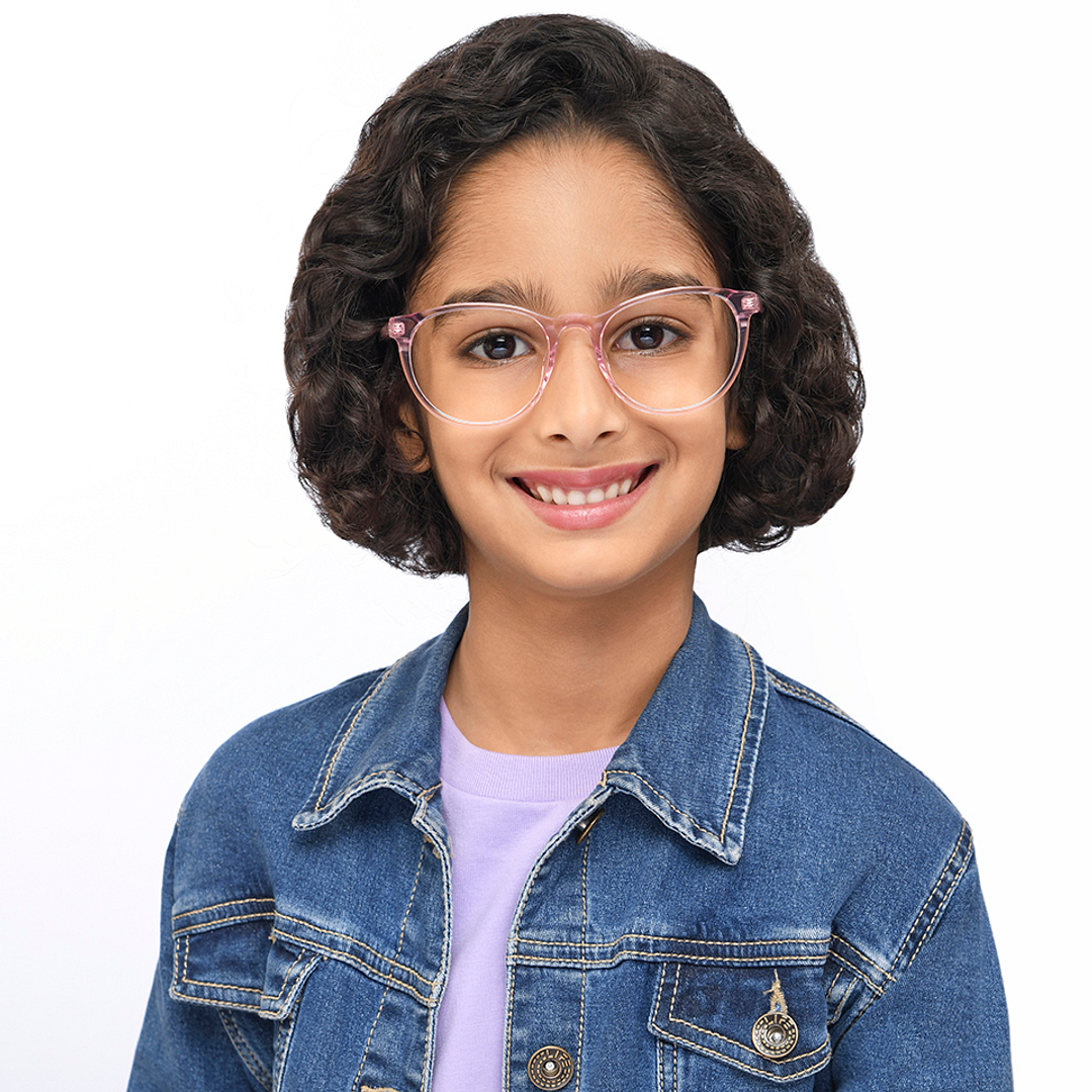 Hooper Pink Transparent Full Rim Round right side