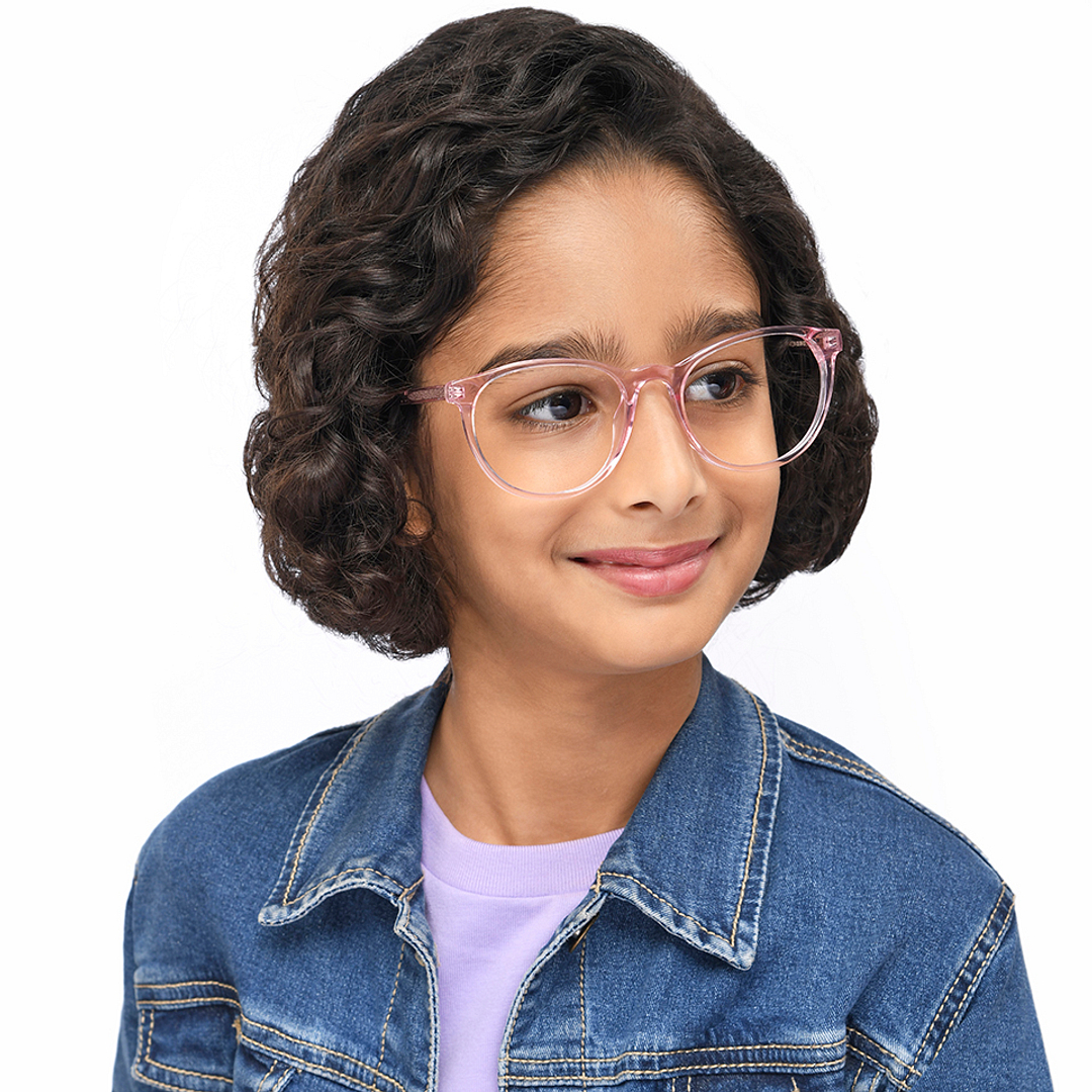 Hooper Pink Transparent Full Rim Round left side