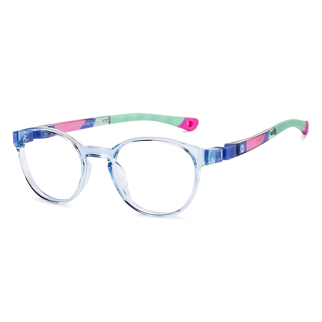 Hooper Blue Transparent Full Rim Round left side