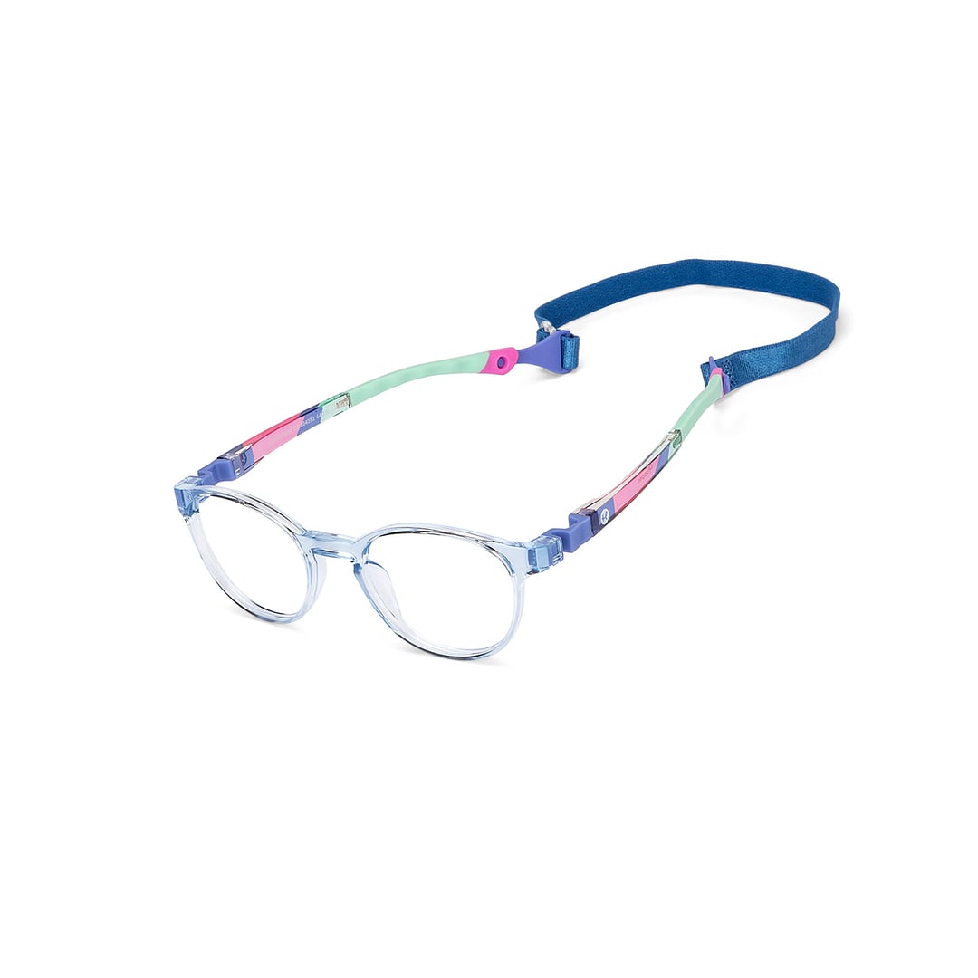 Hooper Blue Transparent Full Rim Round left side